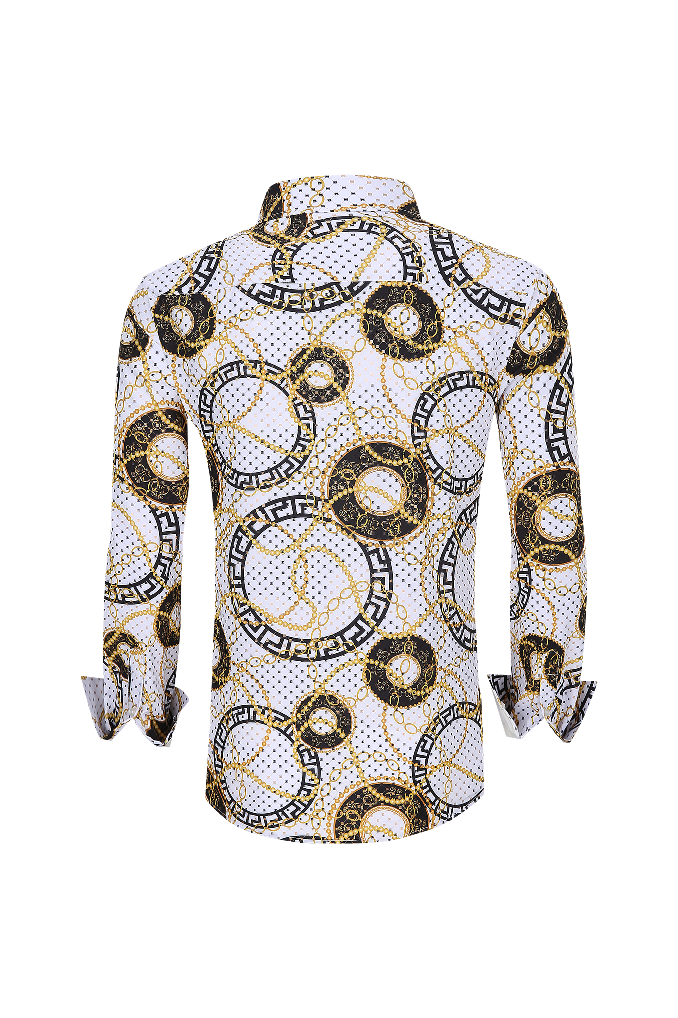 Mens Luxury Brand Printed Silk Like Shirts-HLS2002L-513