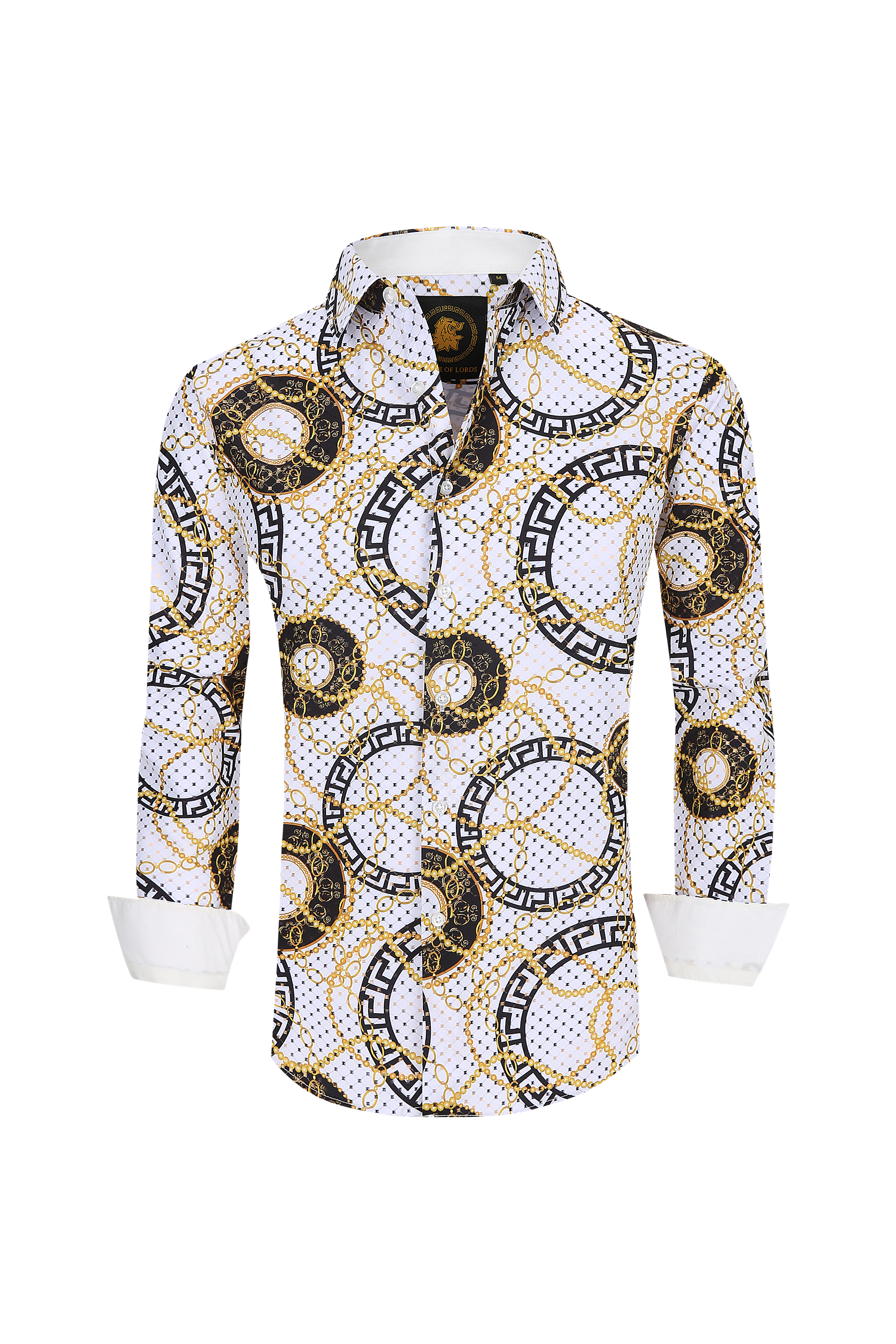 Mens Luxury Brand Printed Silk Like Shirts-HLS2002L-513 - Rodeo Clothing wholesale 