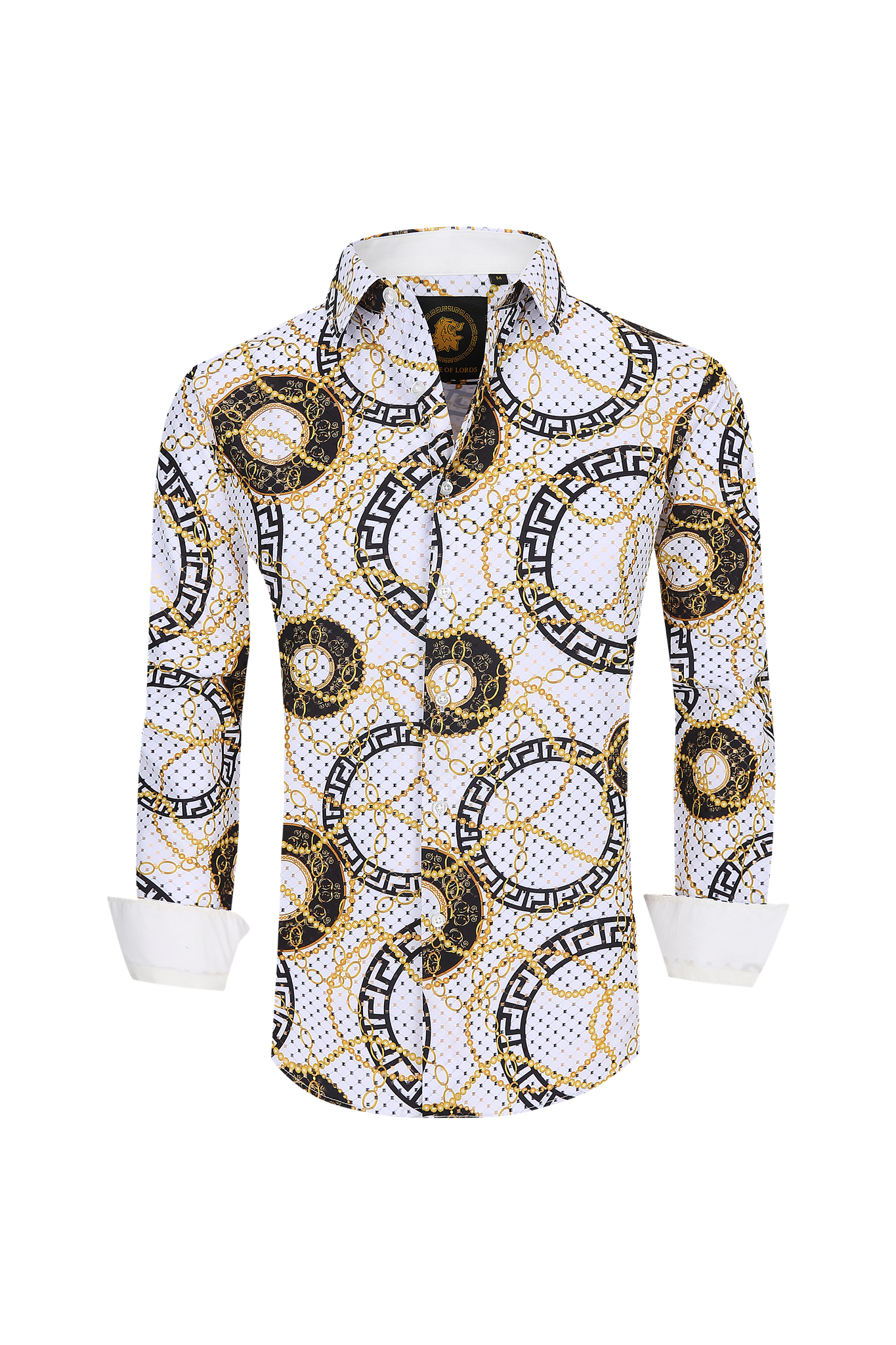 Mens Luxury Brand Printed Silk Like Shirts-HLS2002L-513