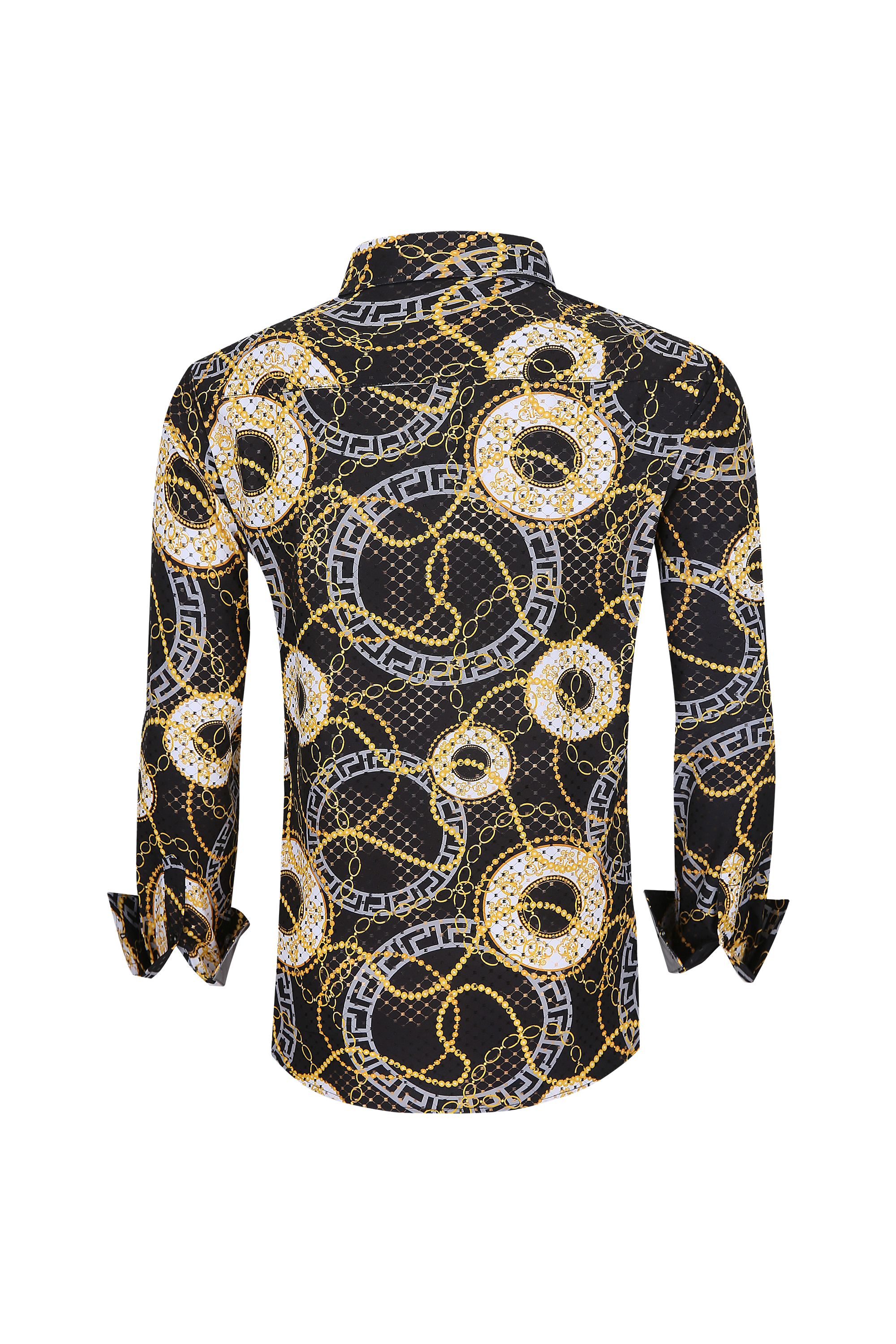 Mens Luxury Brand Printed Silk Like Shirts-HLS2002L-514 - Rodeo Clothing wholesale 