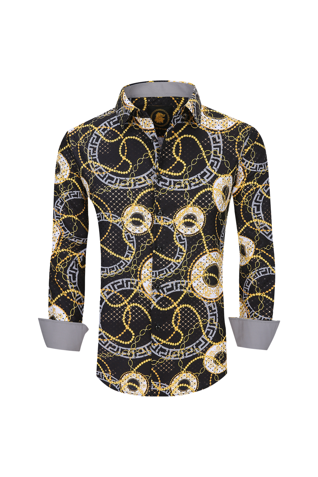 Mens Luxury Brand Printed Silk Like Shirts-HLS2002L-514 - Rodeo Clothing wholesale 