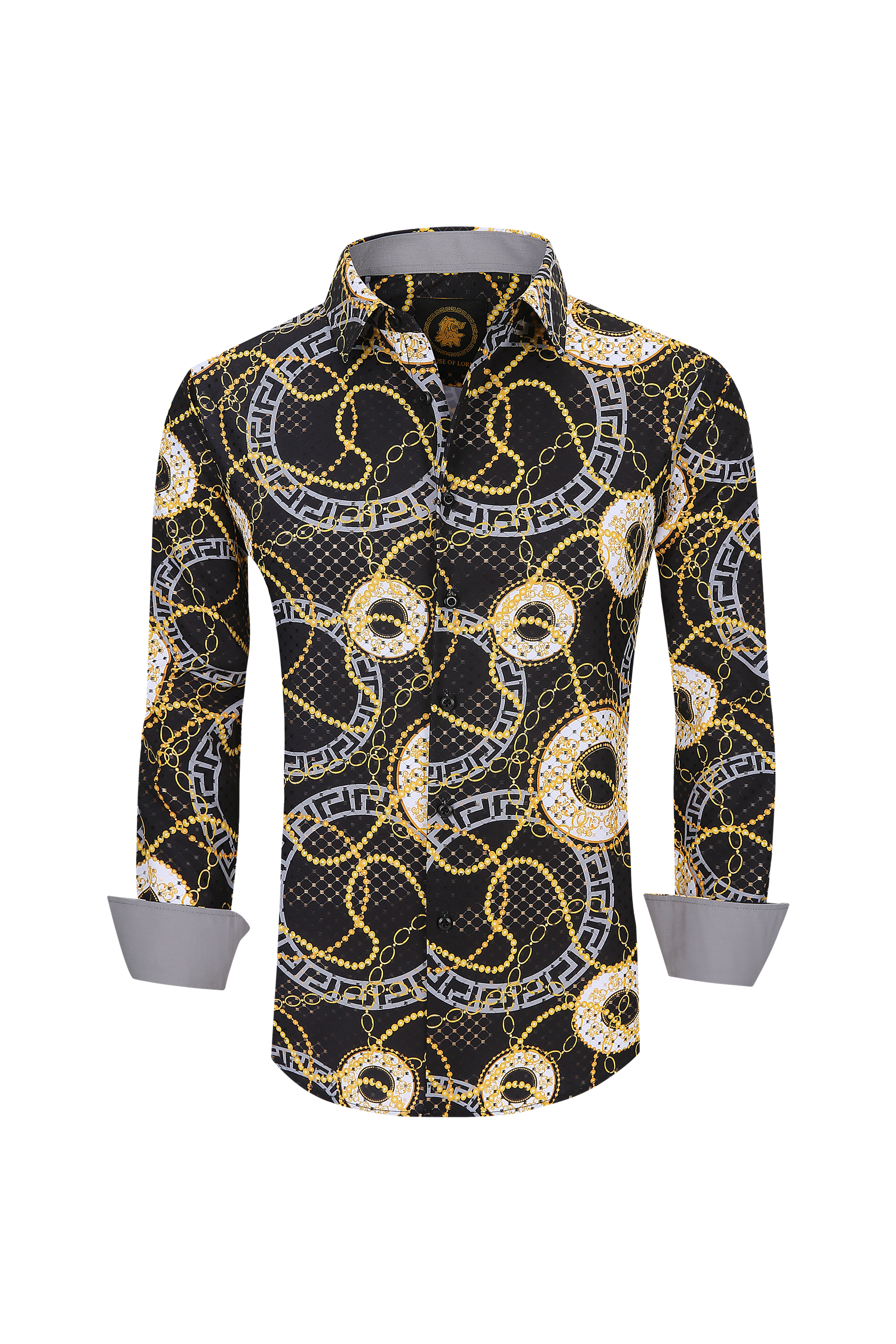 Mens Luxury Brand Printed Silk Like Shirts-HLS2002L-514 - Rodeo Clothing wholesale 