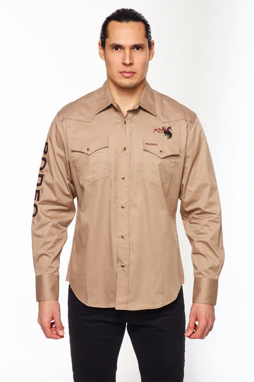 PS550-EMB-KHAKI - Rodeo Clothing wholesale 