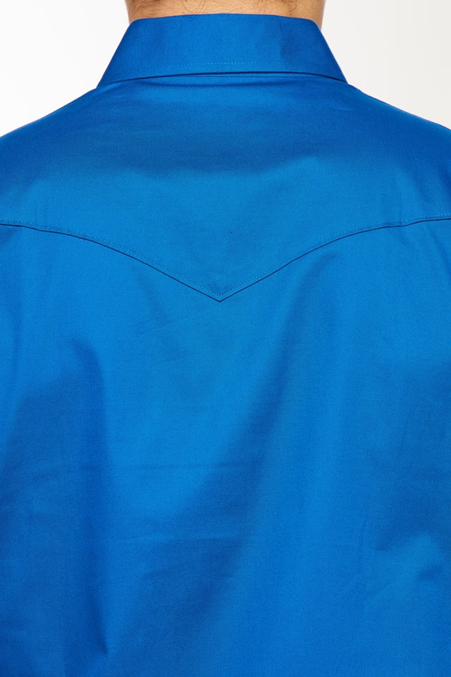 Men's Western Solid Twill Shirt-AC108L-ROYAL - Rodeo Clothing wholesale 