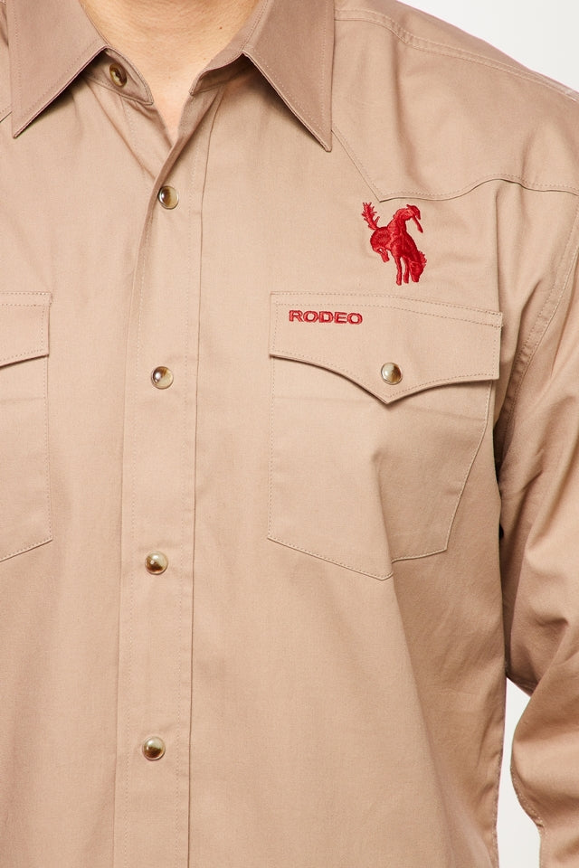 PS550-EMB-KHAKI MEX - Rodeo Clothing wholesale 