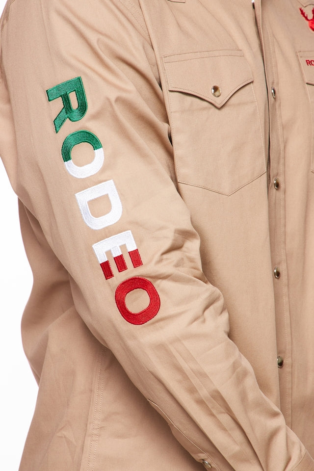 PS550-EMB-KHAKI MEX - Rodeo Clothing wholesale 