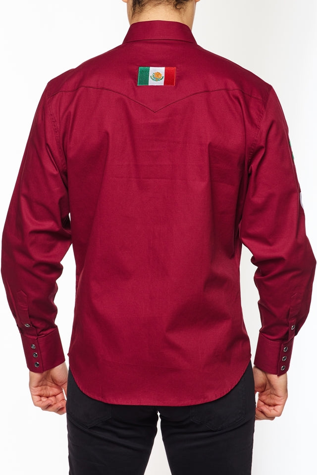 PS550-EMB-BURG MEX - Rodeo Clothing wholesale 