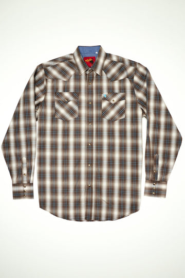 Men's Big & Tall Western Pearl Snap Plaid Shirt-PS400L-BT-461 - Rodeo Clothing wholesale 