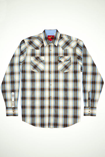 Men's Big & Tall Western Pearl Snap Plaid Shirt-PS400L-BT-492 - Rodeo Clothing wholesale 