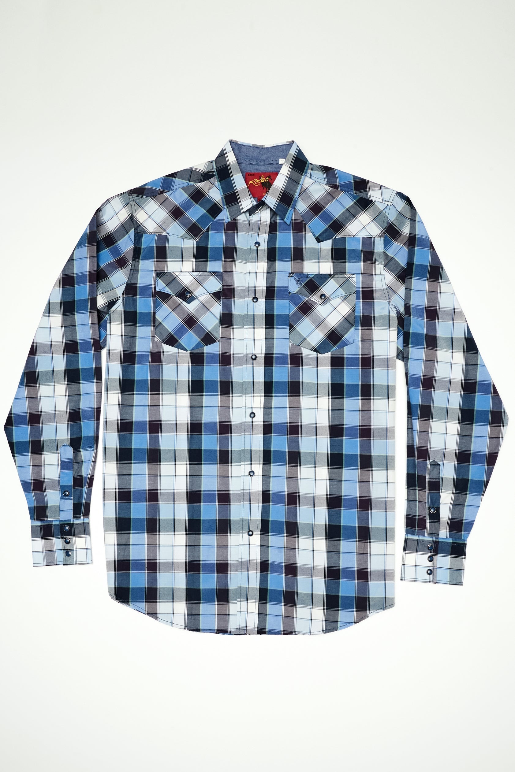 Men's Big & Tall Western Pearl Snap Plaid Shirt-PS400L-BT-468 - Rodeo Clothing wholesale 