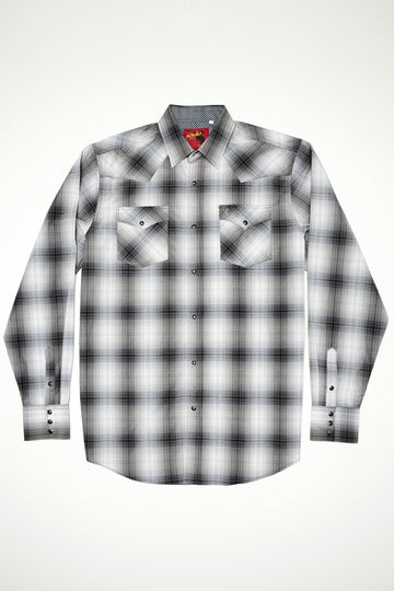 Men's Big & Tall Western Pearl Snap Plaid Shirt-PS400L-BT-453 - Rodeo Clothing wholesale 