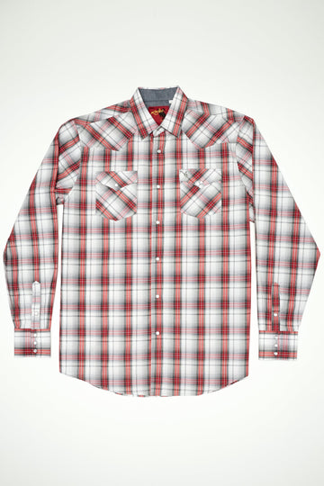 Men's Big & Tall Western Pearl Snap Plaid Shirt-PS400L-BT-451 - Rodeo Clothing wholesale 