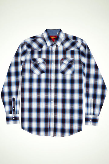 Men's Big & Tall Western Pearl Snap Plaid Shirt-PS400L-BT-470 - Rodeo Clothing wholesale 