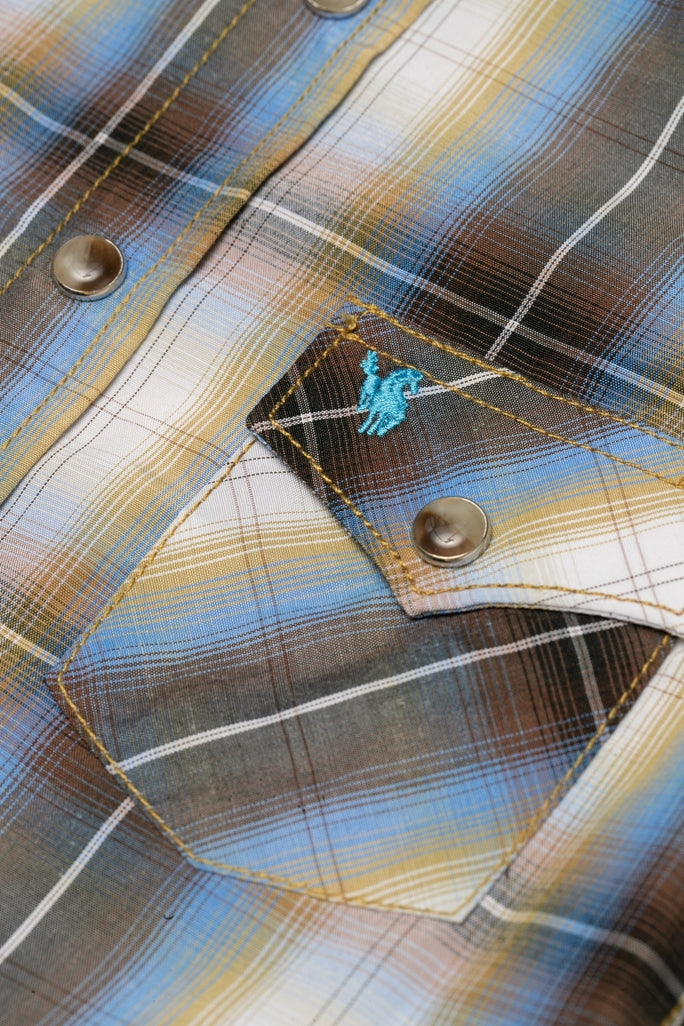 Boy's Western Pearl Snap Button Plaid Shirt-PS400K-492 - Rodeo Clothing wholesale 