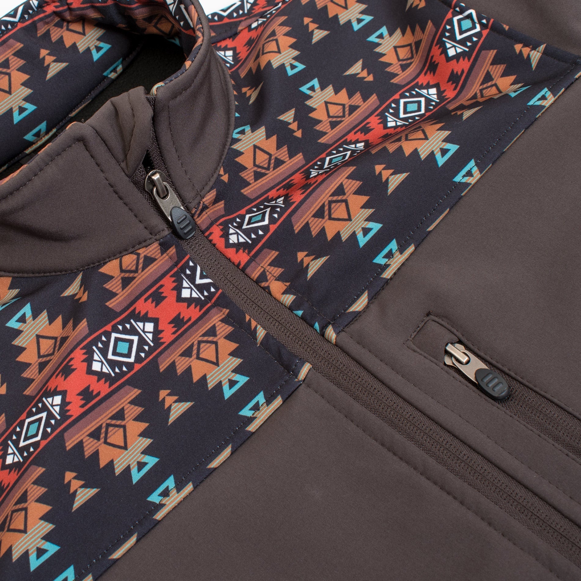Women's Western Aztec Print Jacket-LJ650EMB-AZ-BROWN-RUST - Rodeo Clothing wholesale 