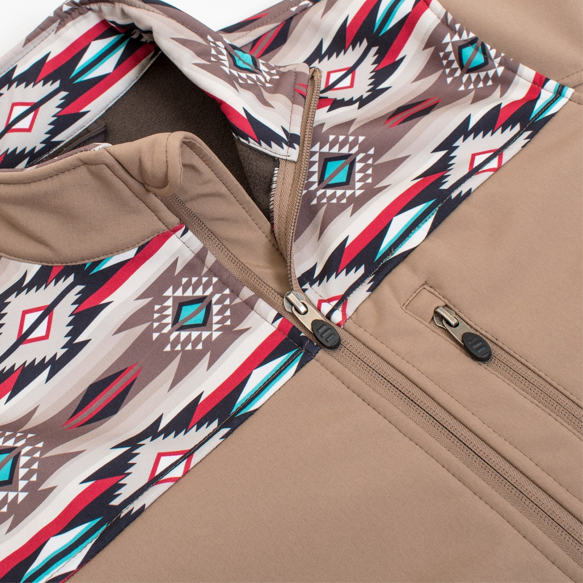 Women's Western Aztec Print Jacket-LJ650EMB-AZ-KHAKI-BROWN - Rodeo Clothing wholesale 