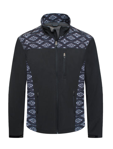 Men's Soft Shell Bonded Jacket-NJ650-AZ-BLACK-GREY - Rodeo Clothing wholesale 