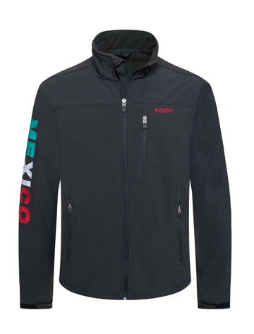 Men's Soft Shell Bonded Jacket-NJ650-EMB-MEX2-BLACK - Rodeo Clothing wholesale 