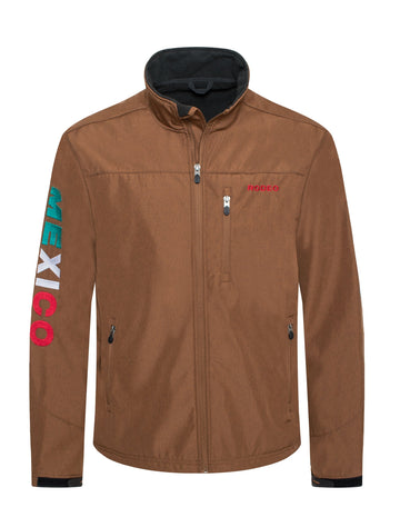 Men's Soft Shell Bonded Jacket With Embroidery-NJ650EMB-MHL-COGNAC - Rodeo Clothing wholesale 