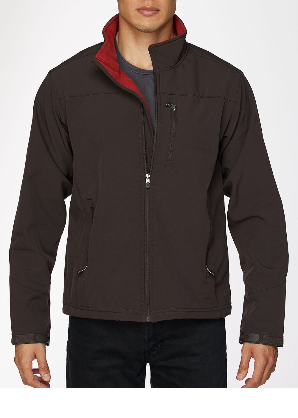 Men's Soft Shell Bonded Jacket-NJ650-Brown-Rust - Rodeo Clothing wholesale 