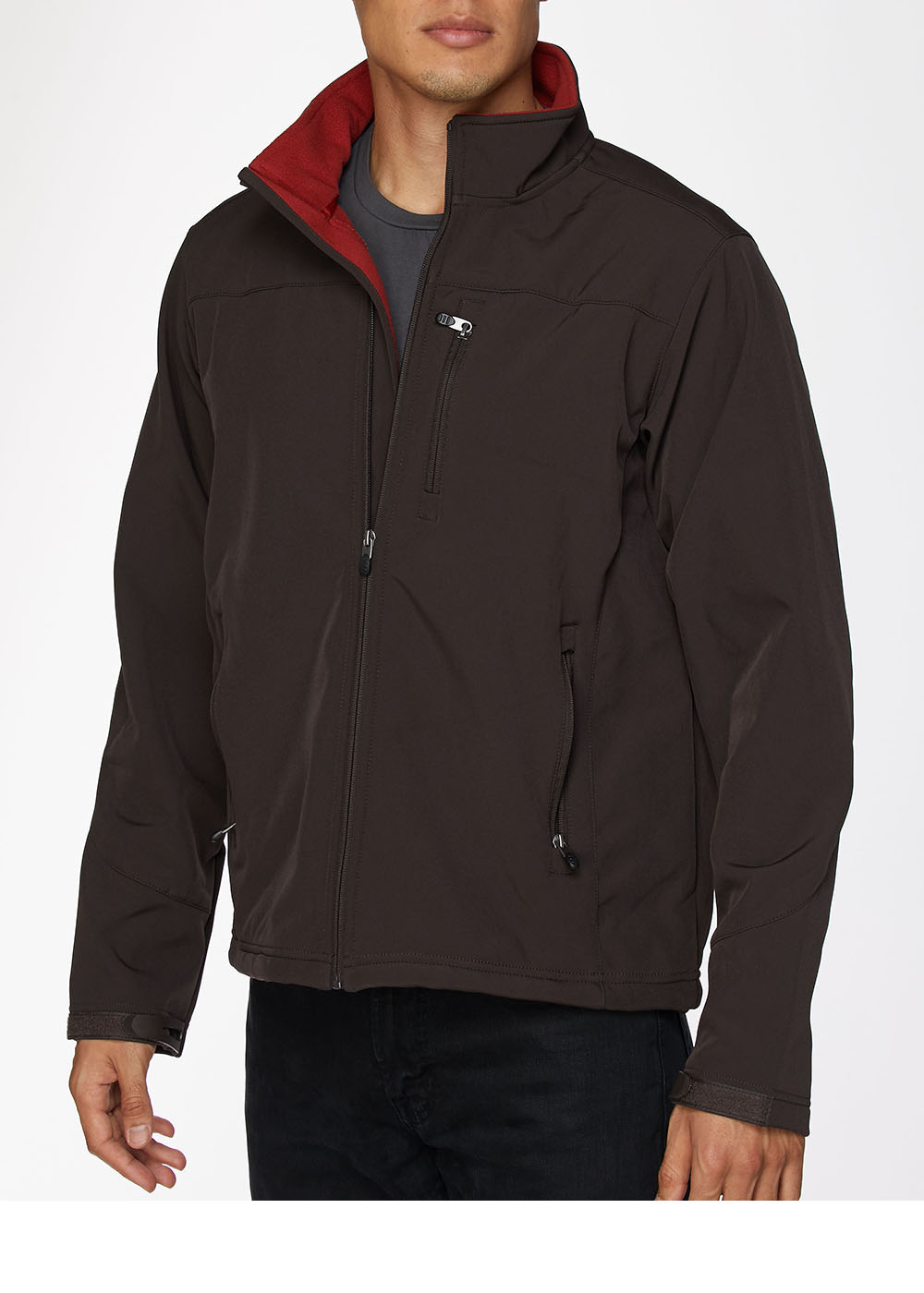Men's Soft Shell Bonded Jacket-NJ650-Brown-Rust - Rodeo Clothing wholesale 