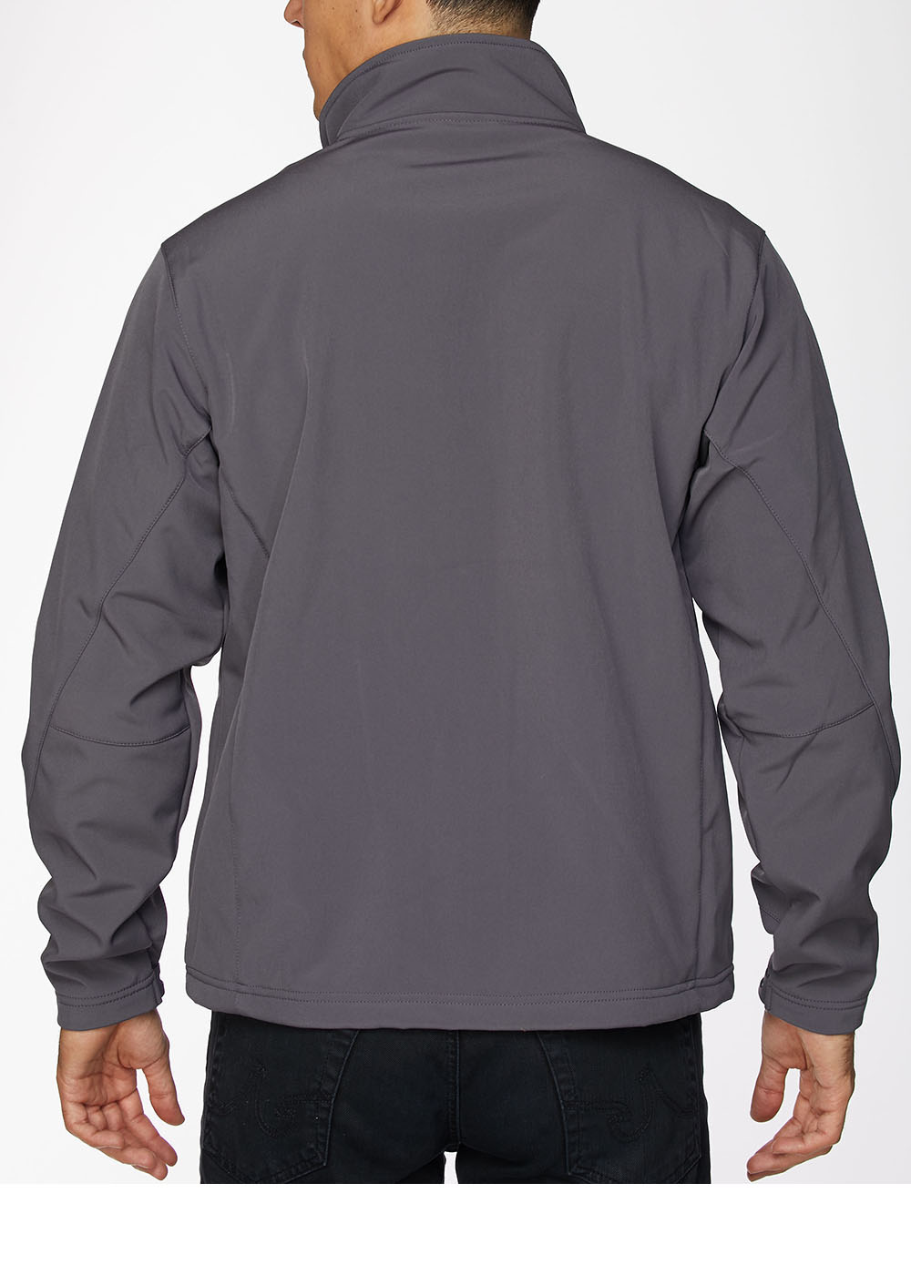 Men's Soft Shell Bonded Jacket-NJ650-Charcoal-Red - Rodeo Clothing wholesale 