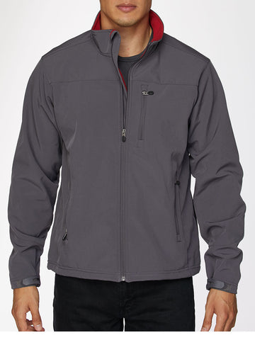 Men's Soft Shell Bonded Jacket-NJ650-Charcoal-Red - Rodeo Clothing wholesale 