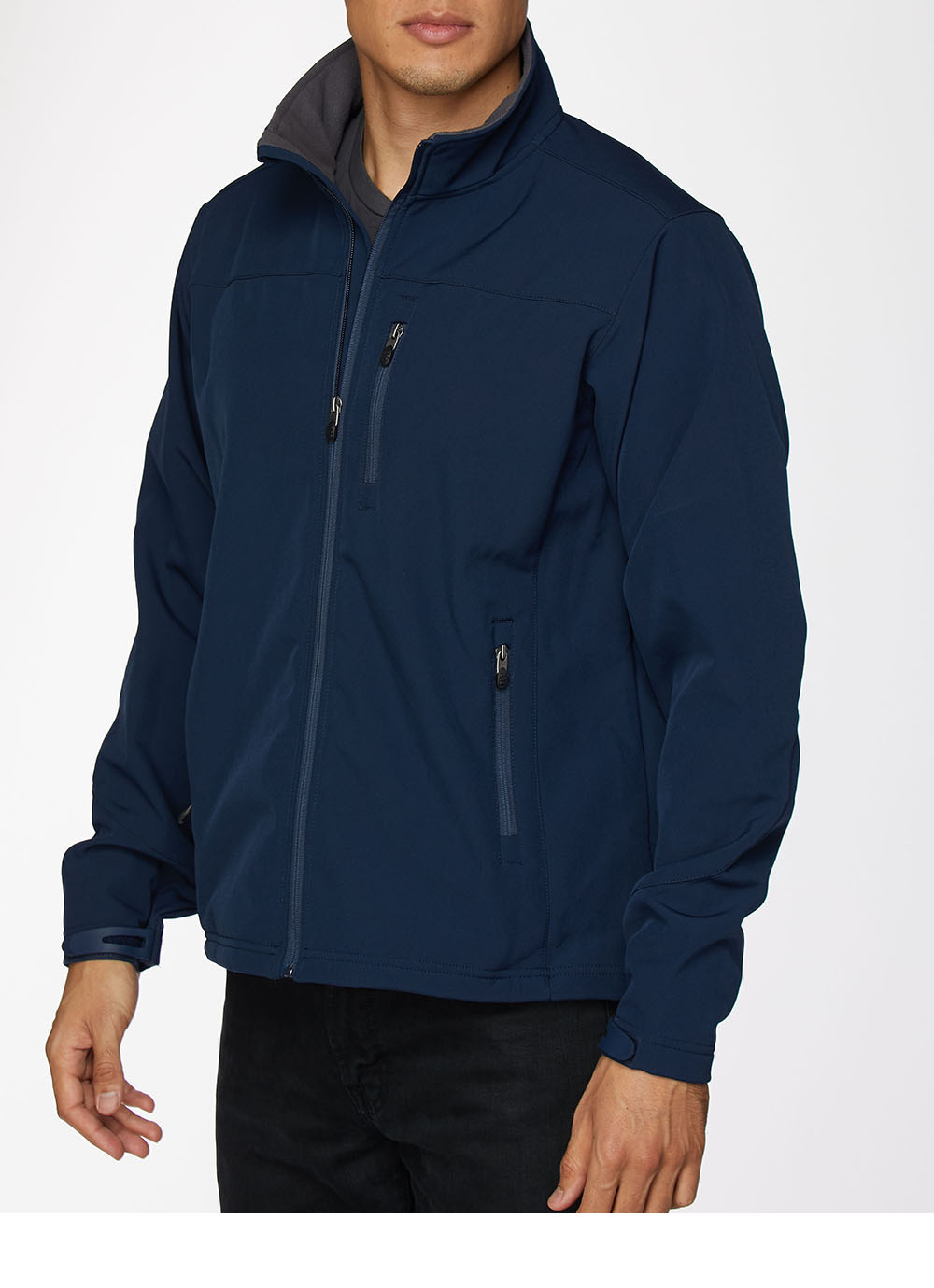 Men's Soft Shell Bonded Jacket-NJ650-Navy-Grey - Rodeo Clothing wholesale 