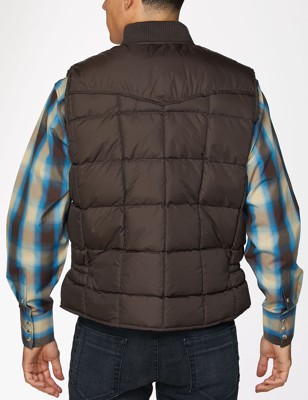Men's Canvas Quilted Sleeveless Vest-ACV29-Brown - Rodeo Clothing wholesale 