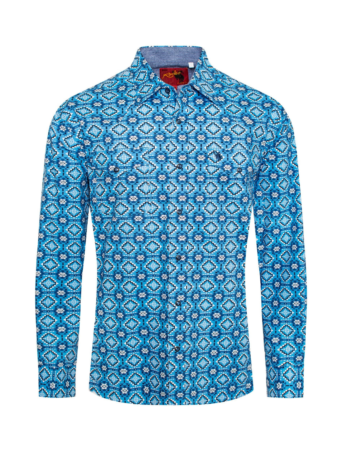 Men's Western Pearl Snap Print Shirt-PS100L-173 - Rodeo Clothing wholesale 