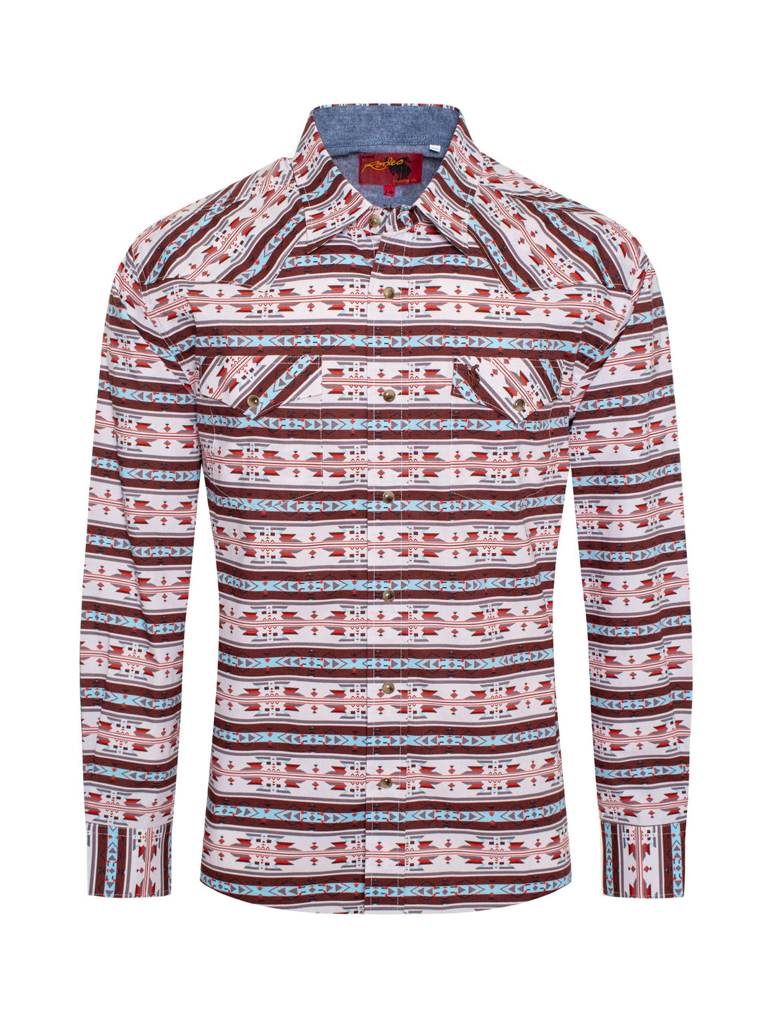 Men's Western Pearl Snap Print Shirt-PS100L-175 - Rodeo Clothing wholesale 
