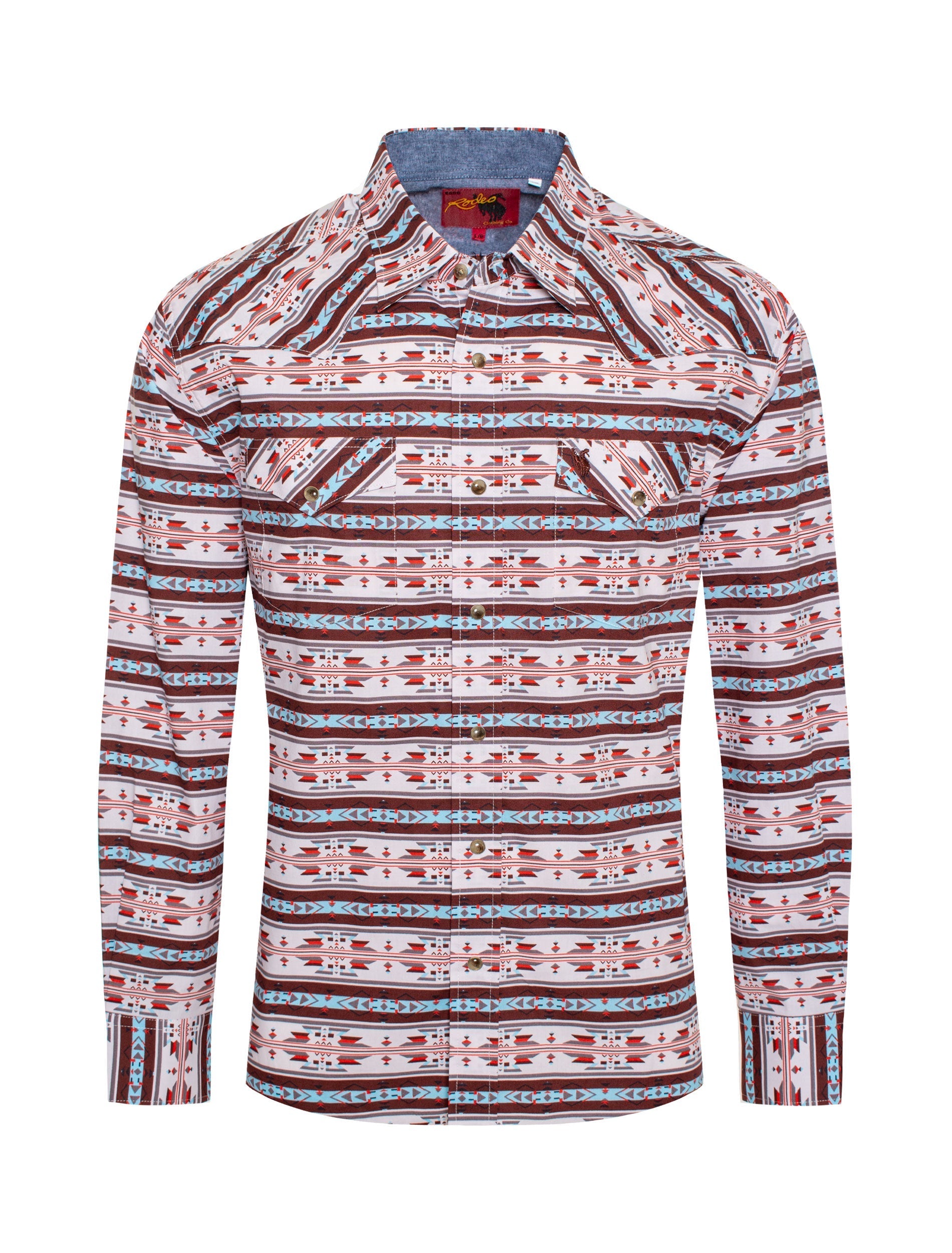 Men's Western Pearl Snap Print Shirt-PS100L-175 - Rodeo Clothing wholesale 