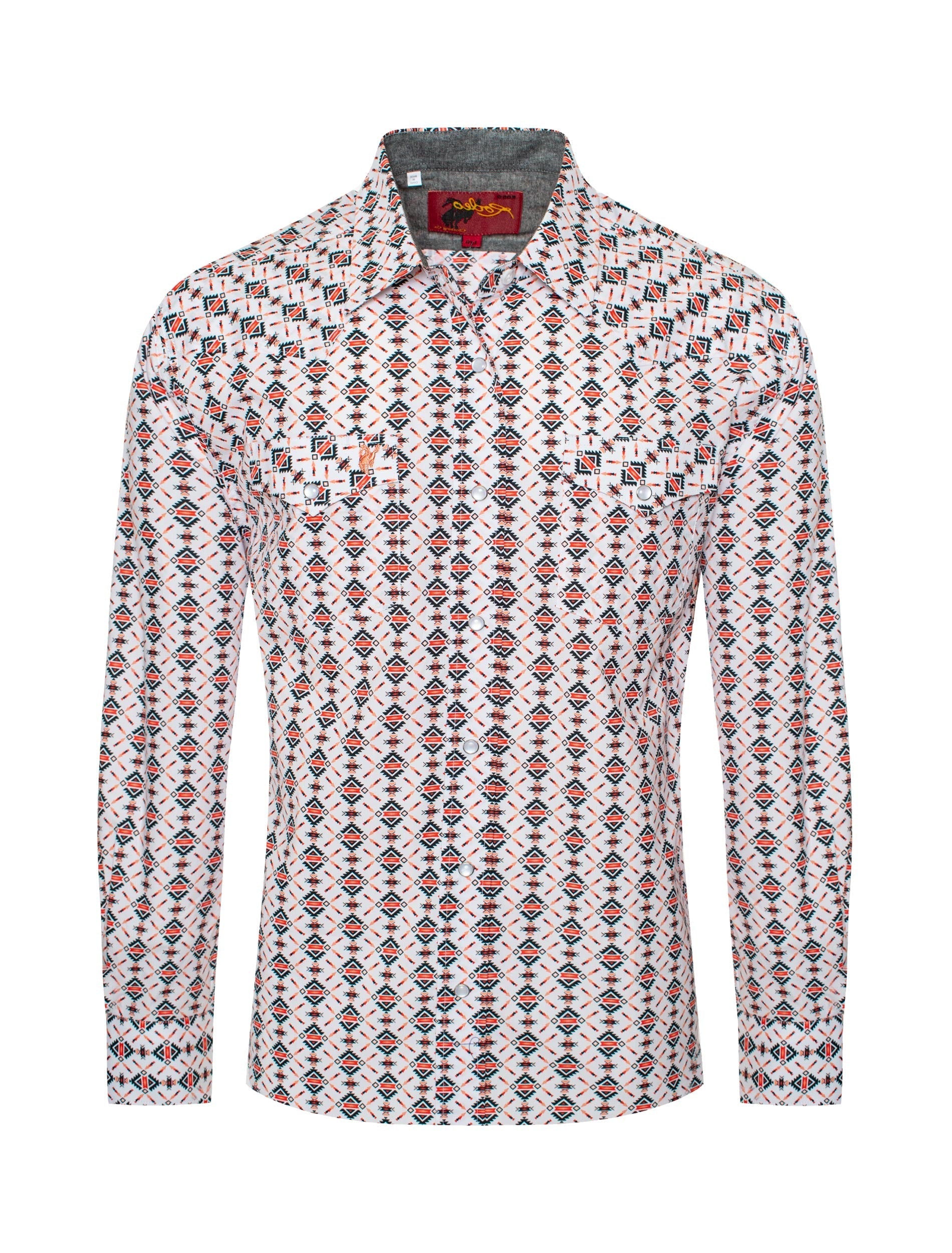 Men's Western Pearl Snap Print Shirt-PS100L-181 - Rodeo Clothing wholesale 