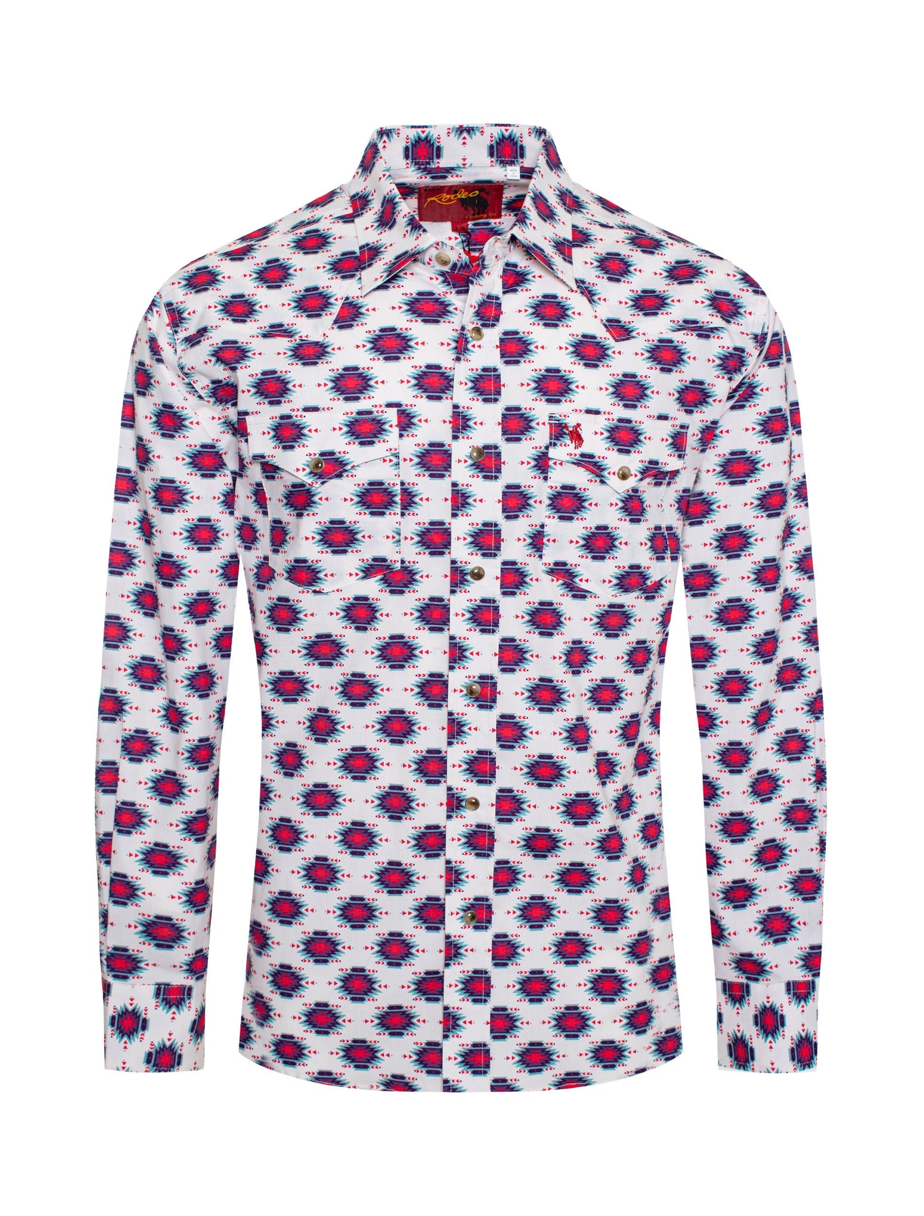 Men's Western Pearl Snap Print Shirt-PS100L-183 - Rodeo Clothing wholesale 