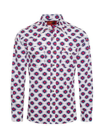 Men's Western Pearl Snap Print Shirt-PS100L-183 - Rodeo Clothing wholesale 