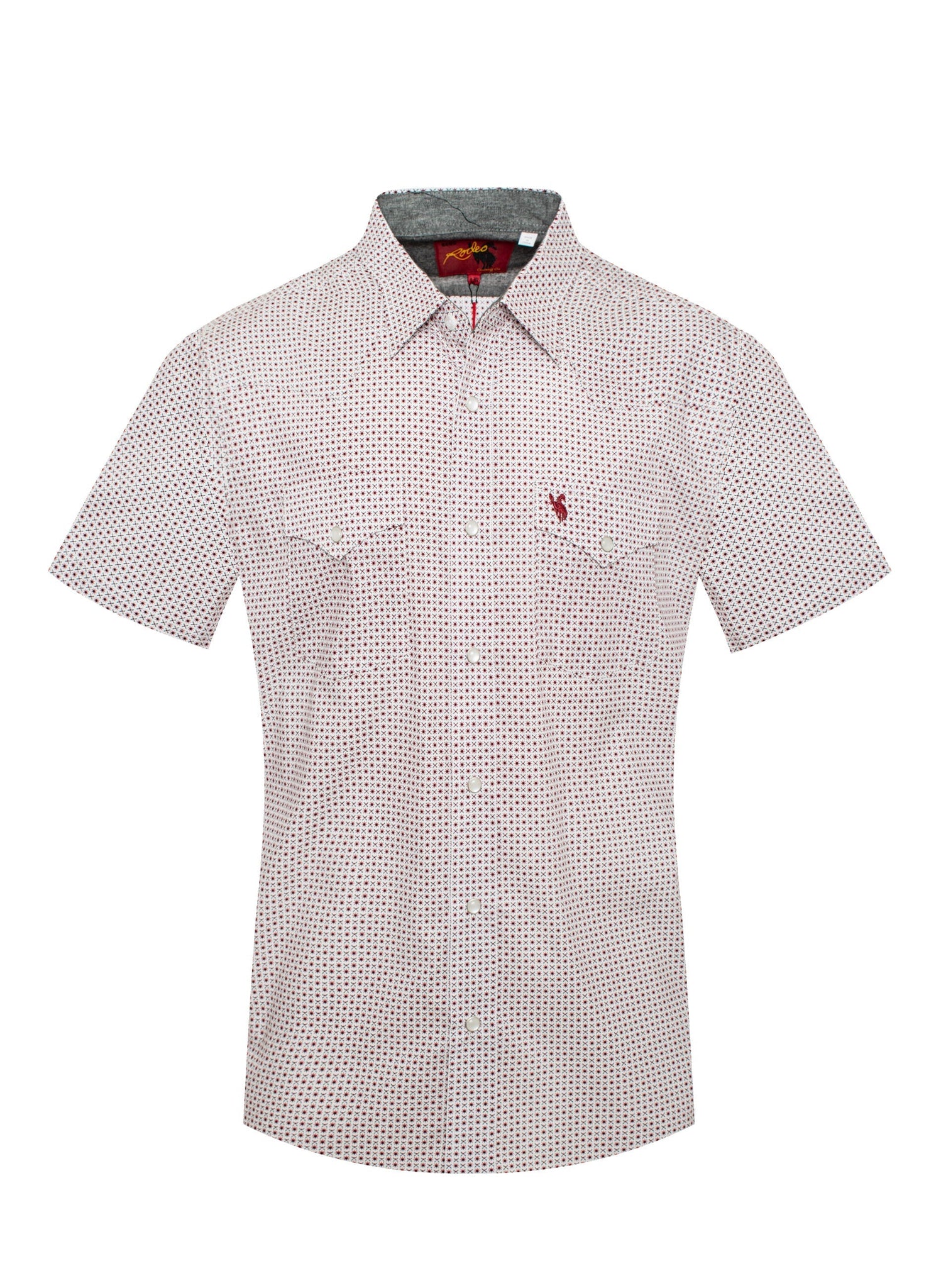 Men's Short Sleeve Pearl Snap Print Shirt -PS100S-133