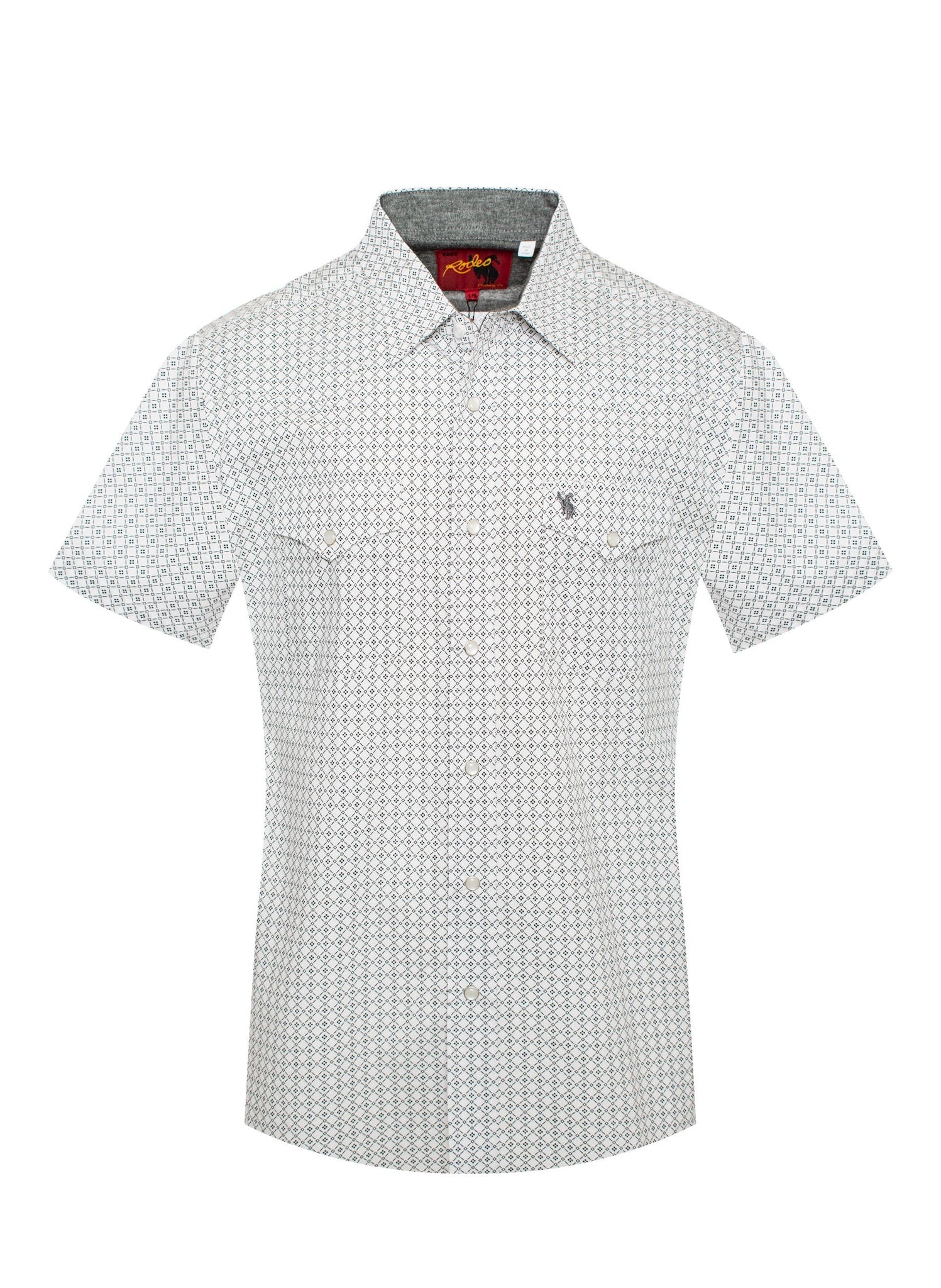 Men's Short Sleeve Pearl Snap Print Shirt -PS100S-142