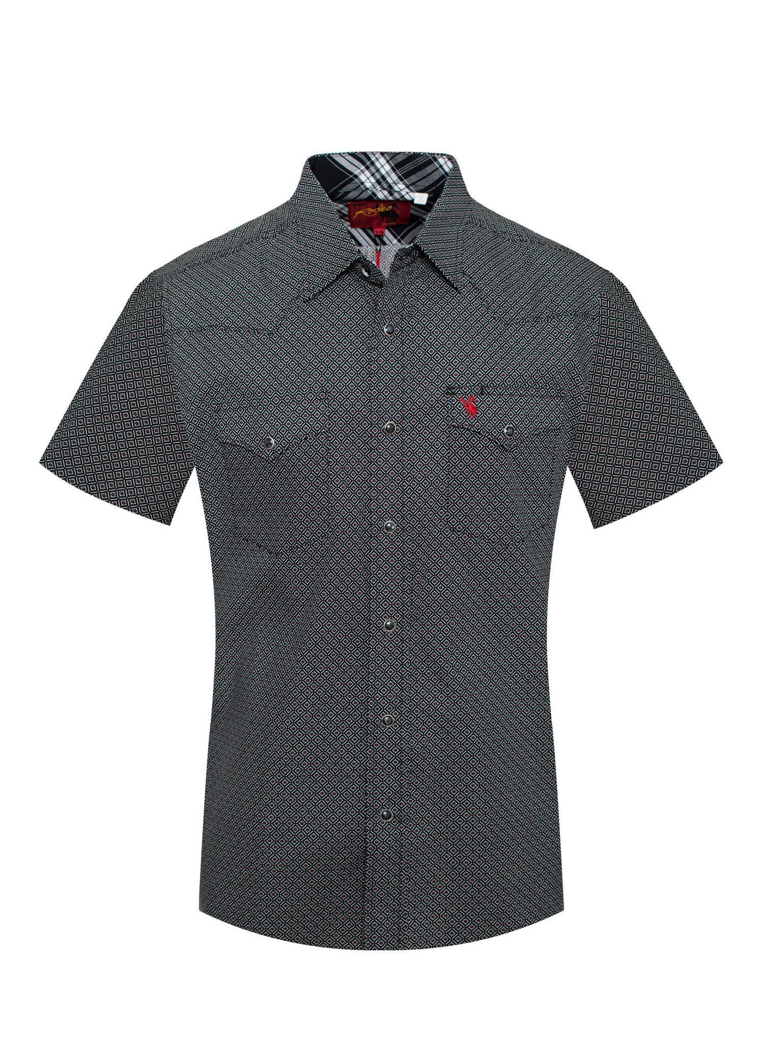 Men's Short Sleeve Pearl Snap Print Shirt -PS100S-147