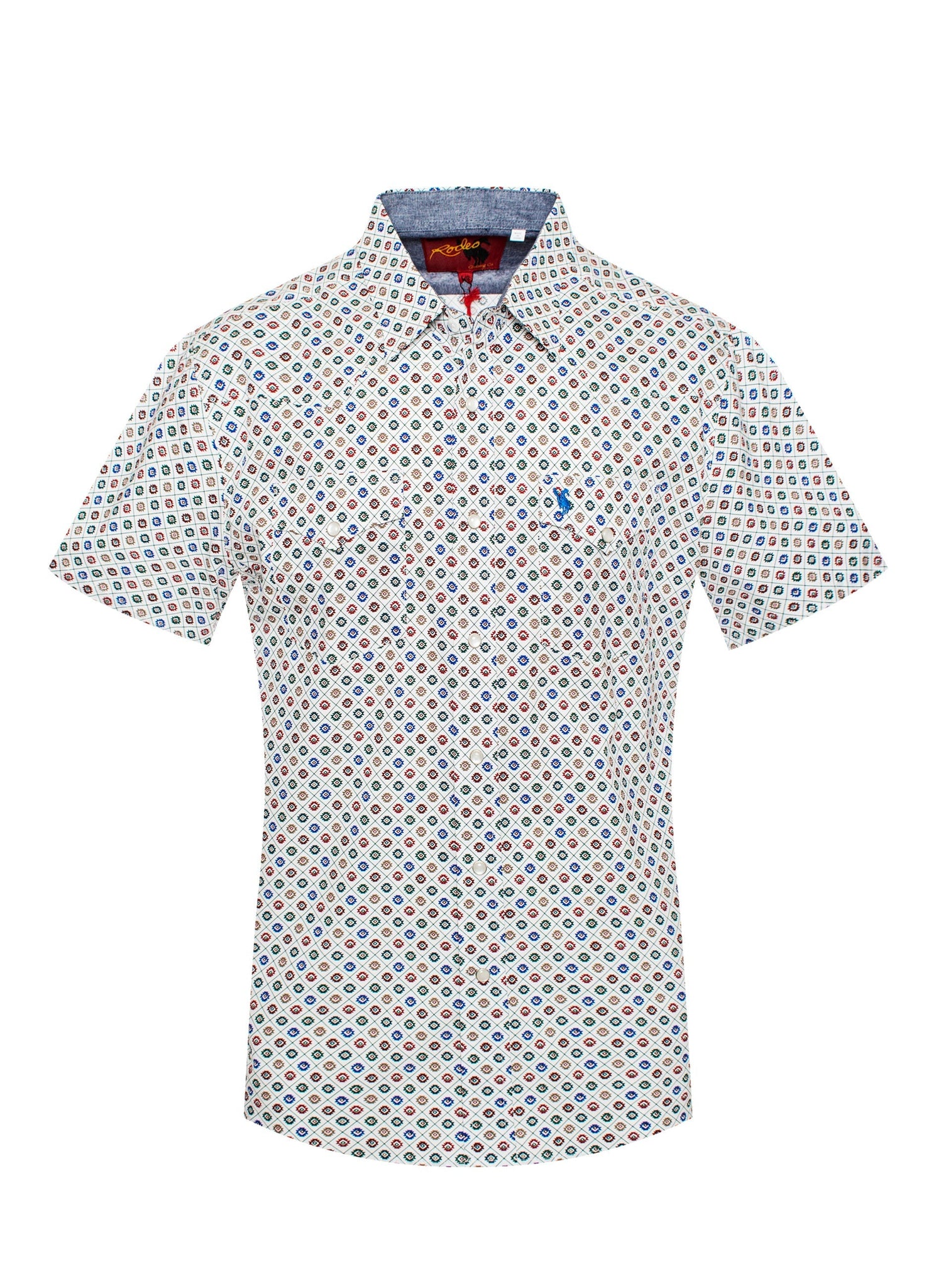 Men's Short Sleeve Pearl Snap Print Shirt -PS100S-166