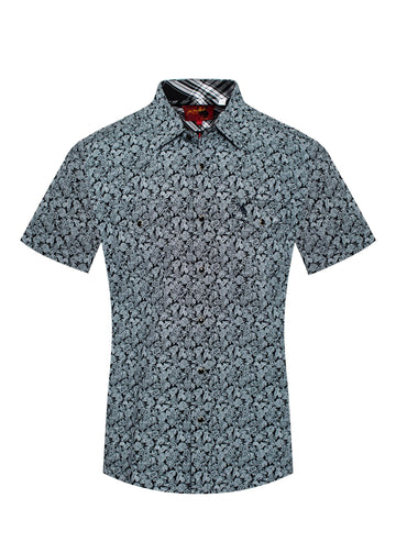 Men's Short Sleeve Pearl Snap Print Shirt-PS100S-170 - Rodeo Clothing wholesale 