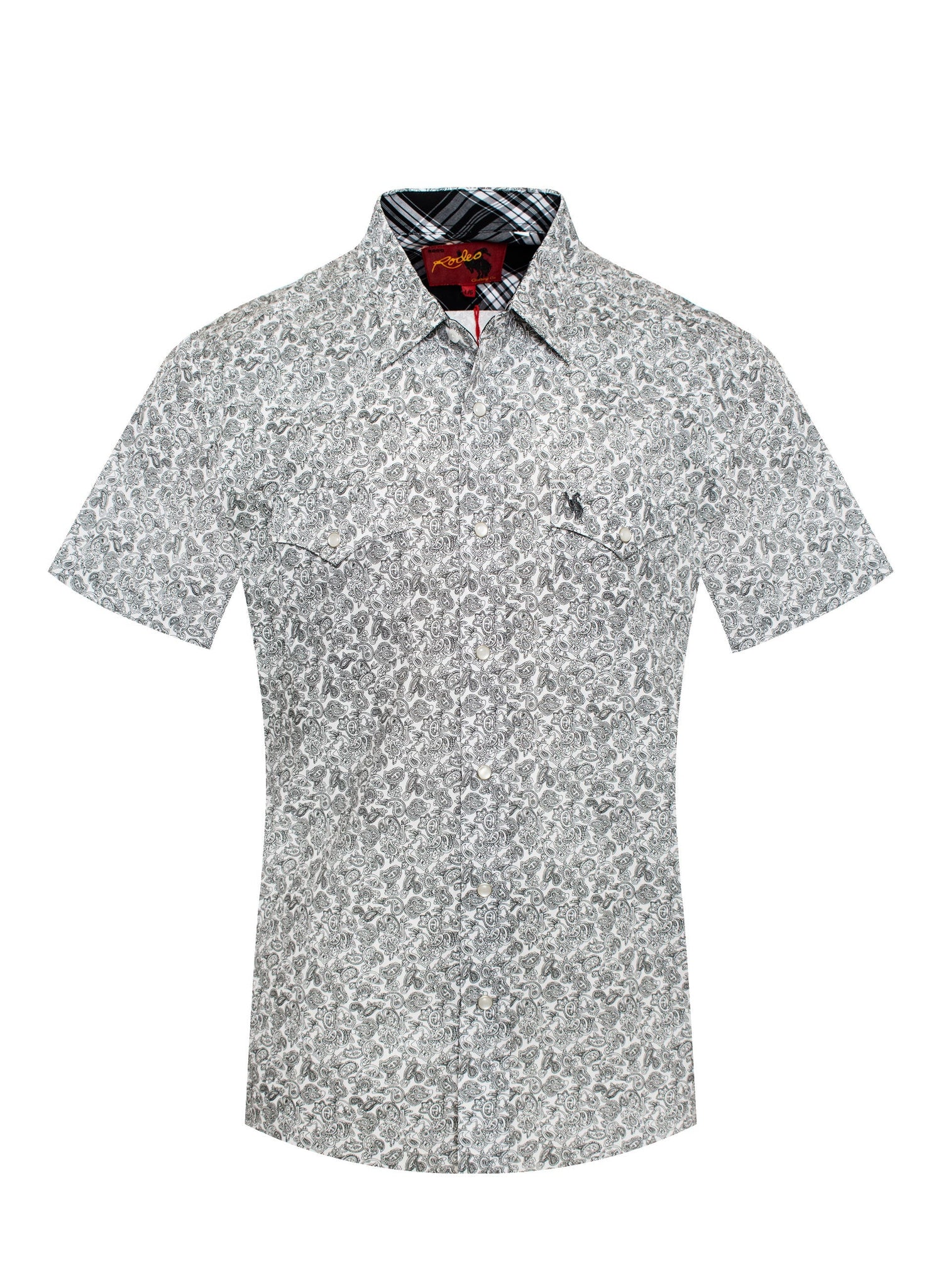 Men's Short Sleeve Pearl Snap Print Shirt -PS100S-171