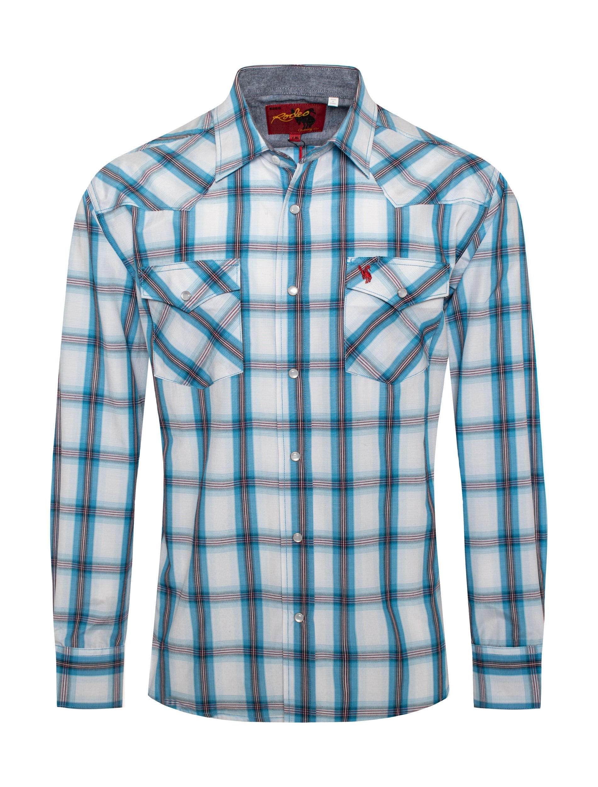 Men's Western Long Sleeve Pearl Snap Plaid Shirt-PS400-410 - Rodeo Clothing wholesale 
