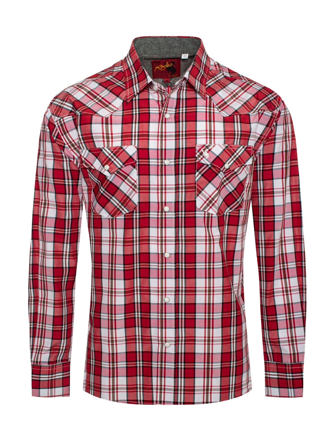 Men's Western Long Sleeve Pearl Snap Plaid Shirt-PS400-411 - Rodeo Clothing wholesale 