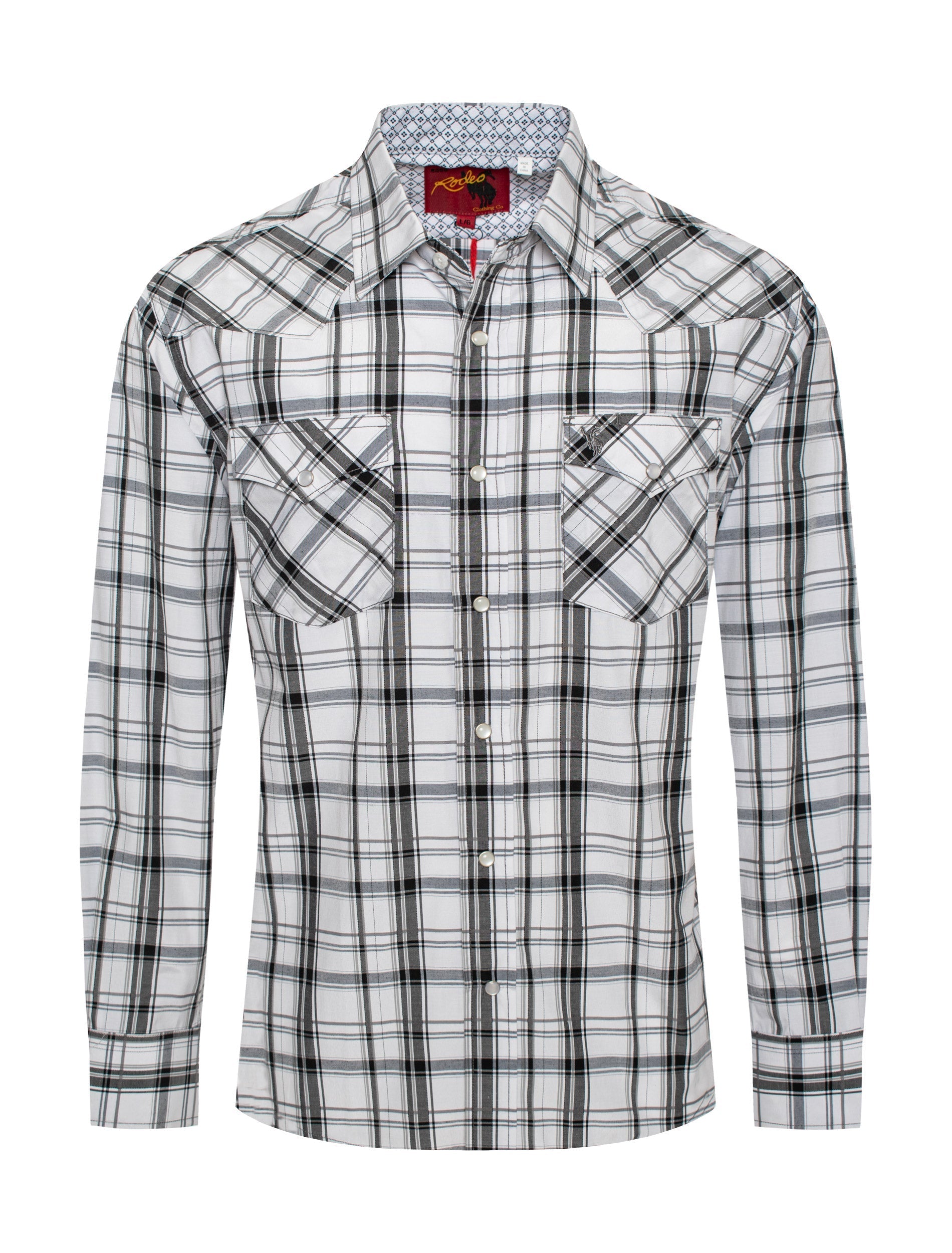 Men's Western Long Sleeve Pearl Snap Plaid Shirt-PS400-414 - Rodeo Clothing wholesale 