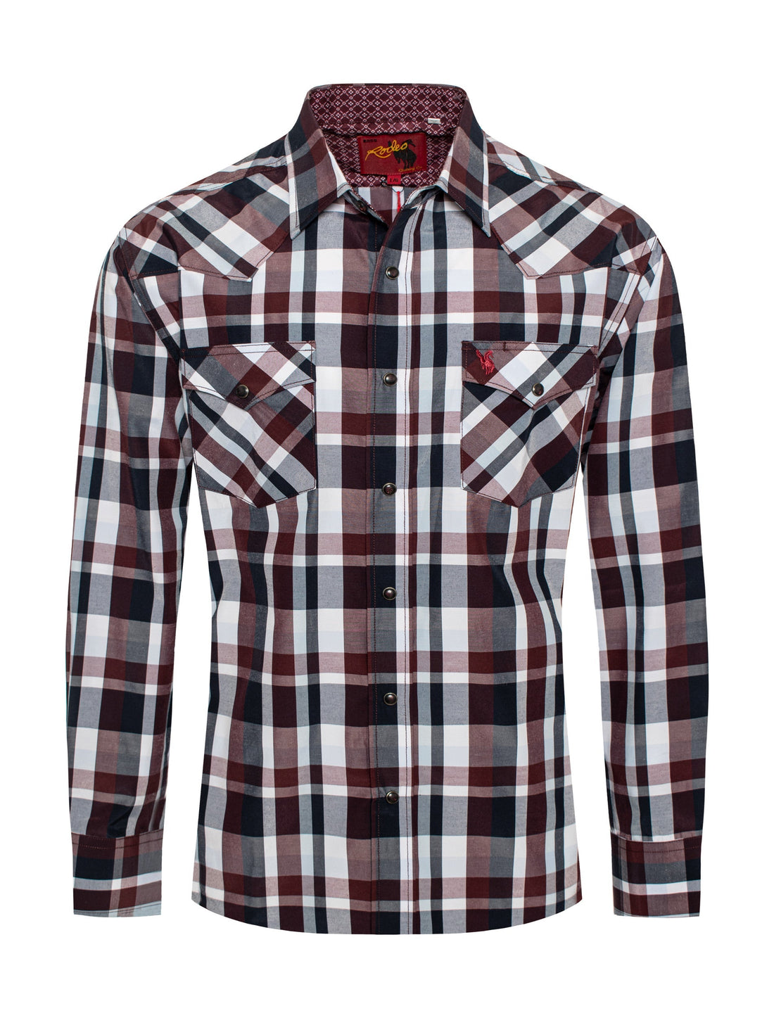 Men's Western Long Sleeve Pearl Snap Plaid Shirt-PS400-416 - Rodeo Clothing wholesale 