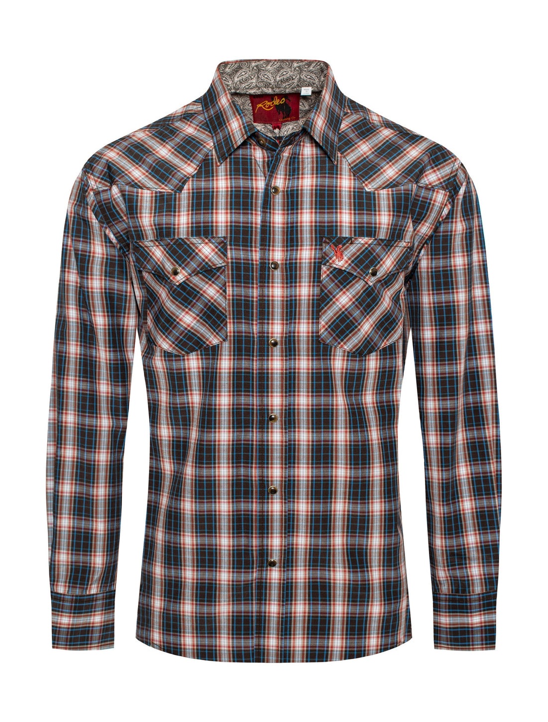 Men's Western Long Sleeve Pearl Snap Plaid Shirt-PS400-420 - Rodeo Clothing wholesale 