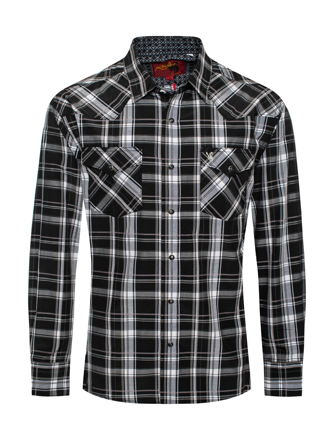 Men's Western Long Sleeve Pearl Snap Plaid Shirt-PS400-476 - Rodeo Clothing wholesale 