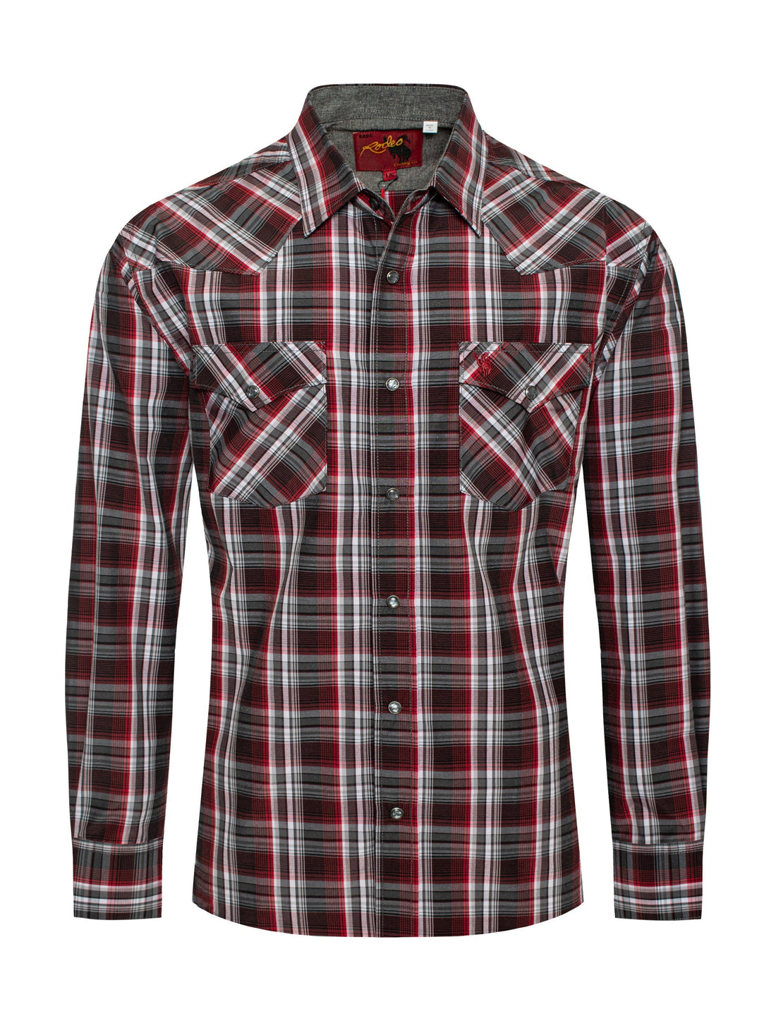 Men's Western Long Sleeve Pearl Snap Plaid Shirt-PS400-477 - Rodeo Clothing wholesale 
