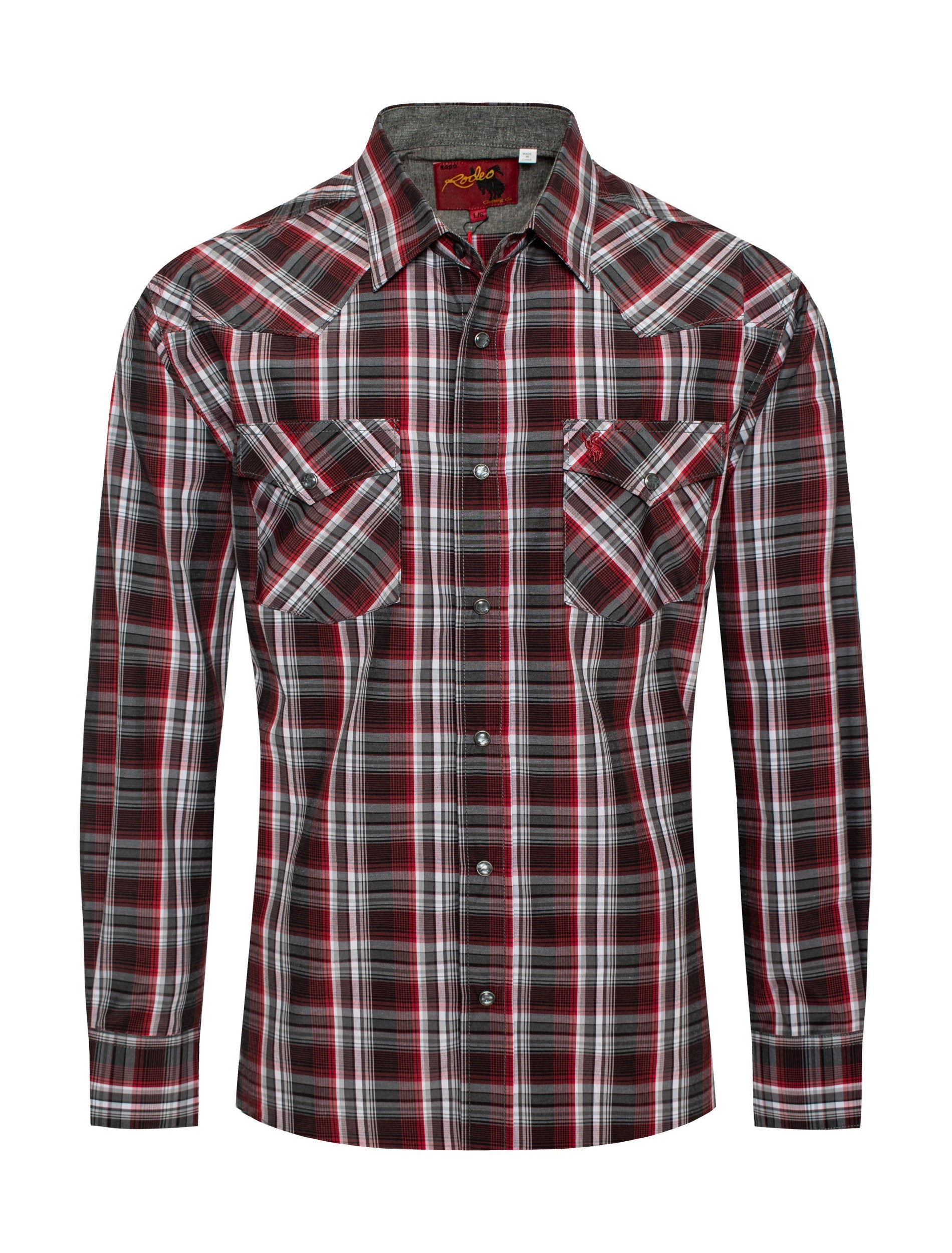 Men's Western Long Sleeve Pearl Snap Plaid Shirt-PS400-477 - Rodeo Clothing wholesale 