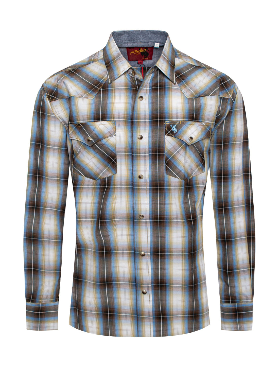 Men's Western Long Sleeve Pearl Snap Plaid Shirt-PS400-492 - Rodeo Clothing wholesale 